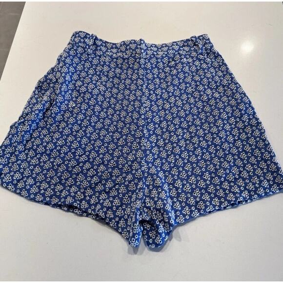 Zara Pants - Zara Women’s Size Small Eyelet Shorts Blue White High Rise Coastal Preppy
